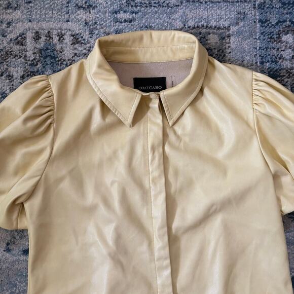 Dolce Cabo Faux Leather Mini Dress with Puff Sleeves - Picture 6 of 9